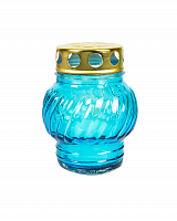 Неугасимая лампада голубая из стекла со сменной вставкой (арт. 19664)
